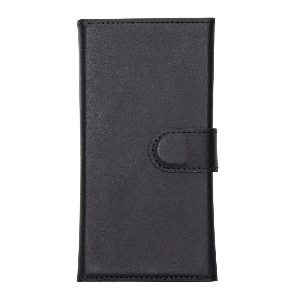 Black leather wallet on a white background