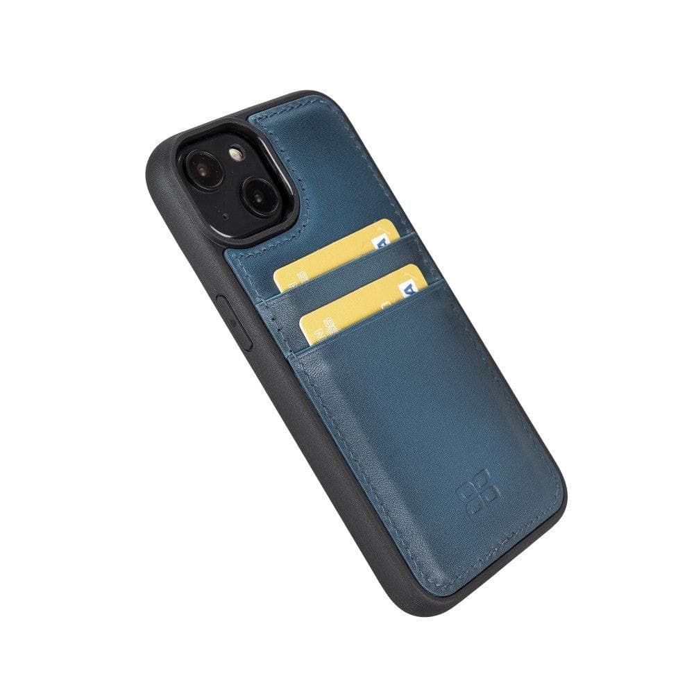 Étui arrière en cuir véritable à clipser pour iPhone 14 Pro (6,1") avec porte-cartes 