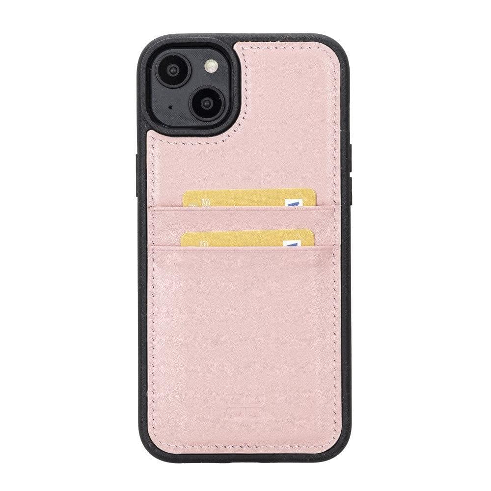 Étui arrière en cuir véritable à clipser pour iPhone 14 Pro (6,1") avec porte-cartes 