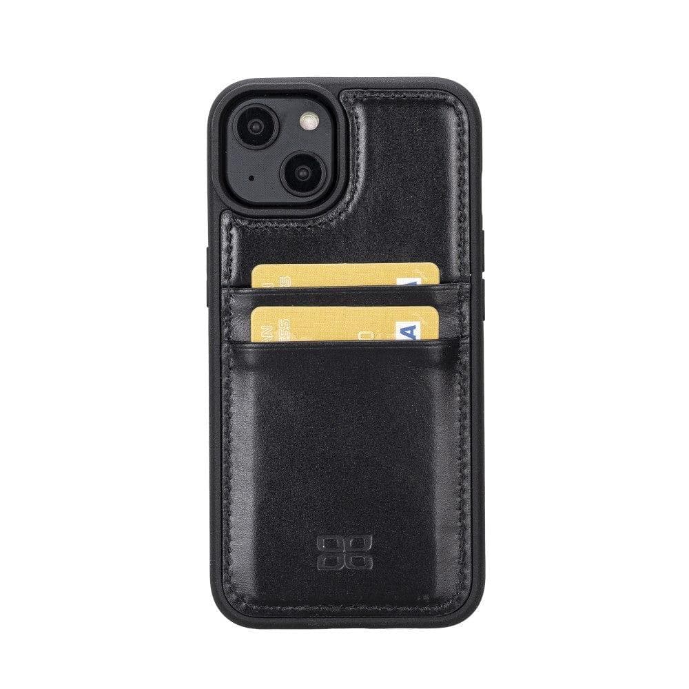 Étui arrière en cuir véritable à clipser pour iPhone 14 Pro (6,1") avec porte-cartes 