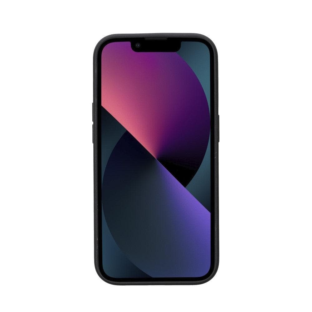 Étui arrière en cuir véritable à clipser pour iPhone 14 Pro (6,1") avec porte-cartes 