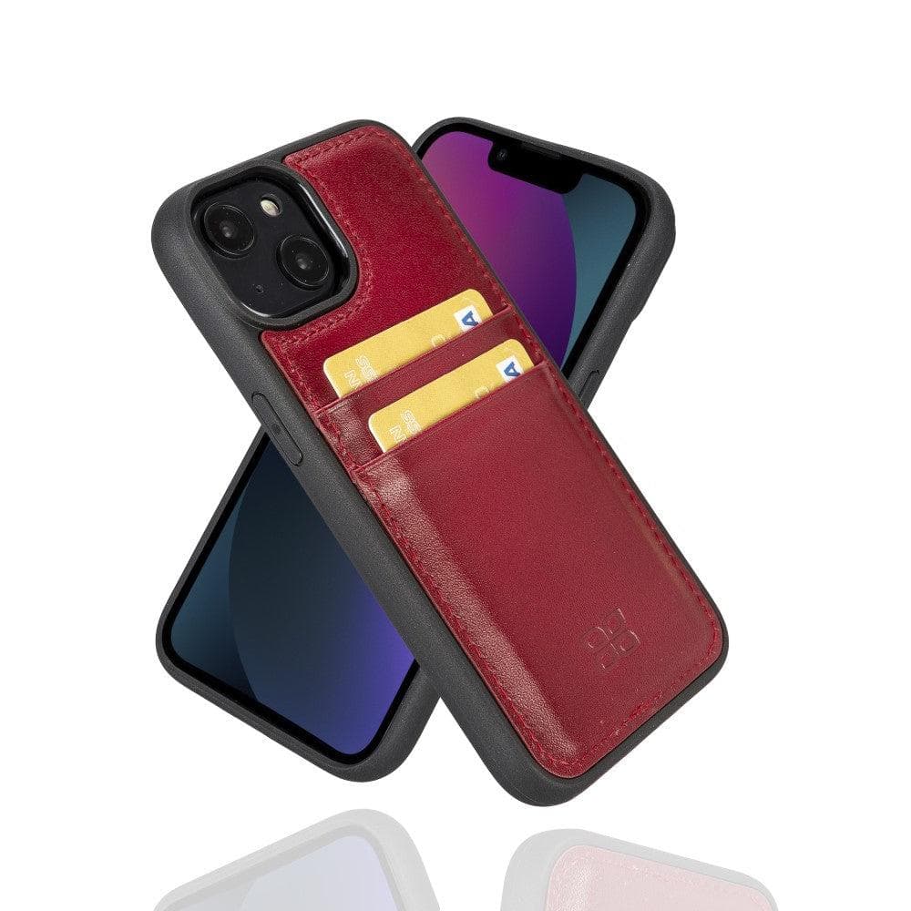Étui arrière en cuir véritable à clipser pour iPhone 14 Pro (6,1") avec porte-cartes 