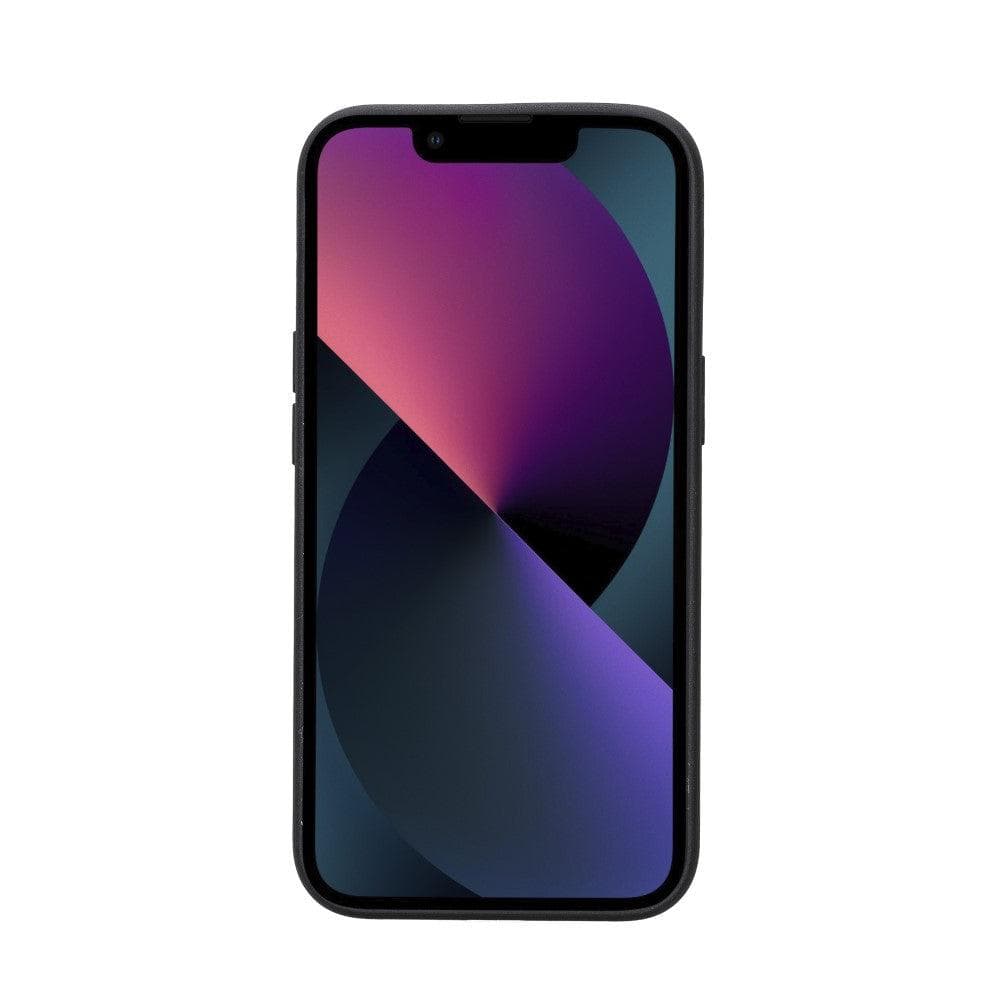 Étui arrière en cuir véritable à clipser pour iPhone 14 Pro (6,1") avec porte-cartes 