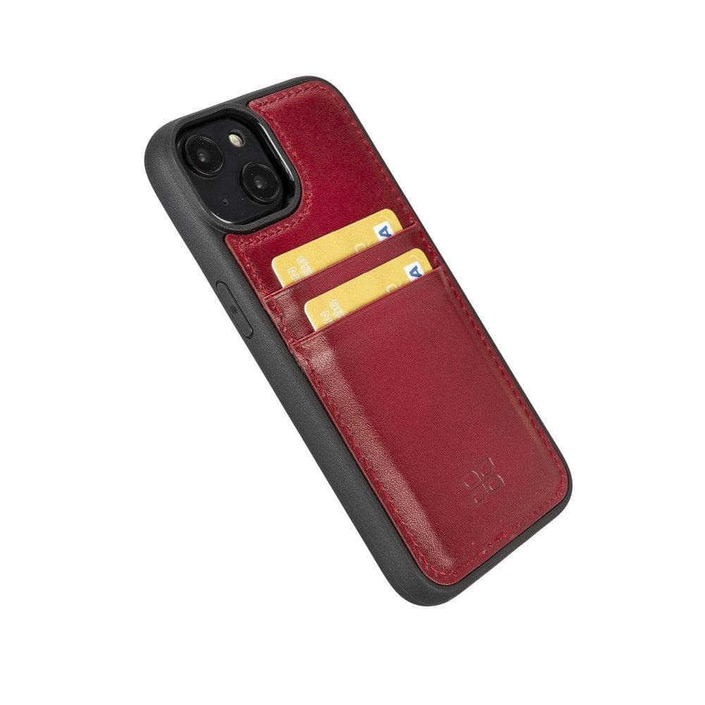 Étui arrière en cuir véritable à clipser pour iPhone 14 Pro (6,1") avec porte-cartes 