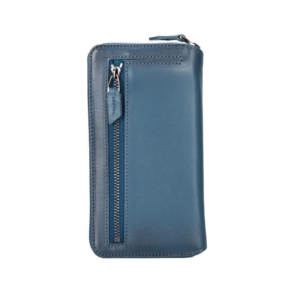 Pouch Magic Wallet iPhone 15 Series Detachable and Zipper Genuine Leather Wallet Case