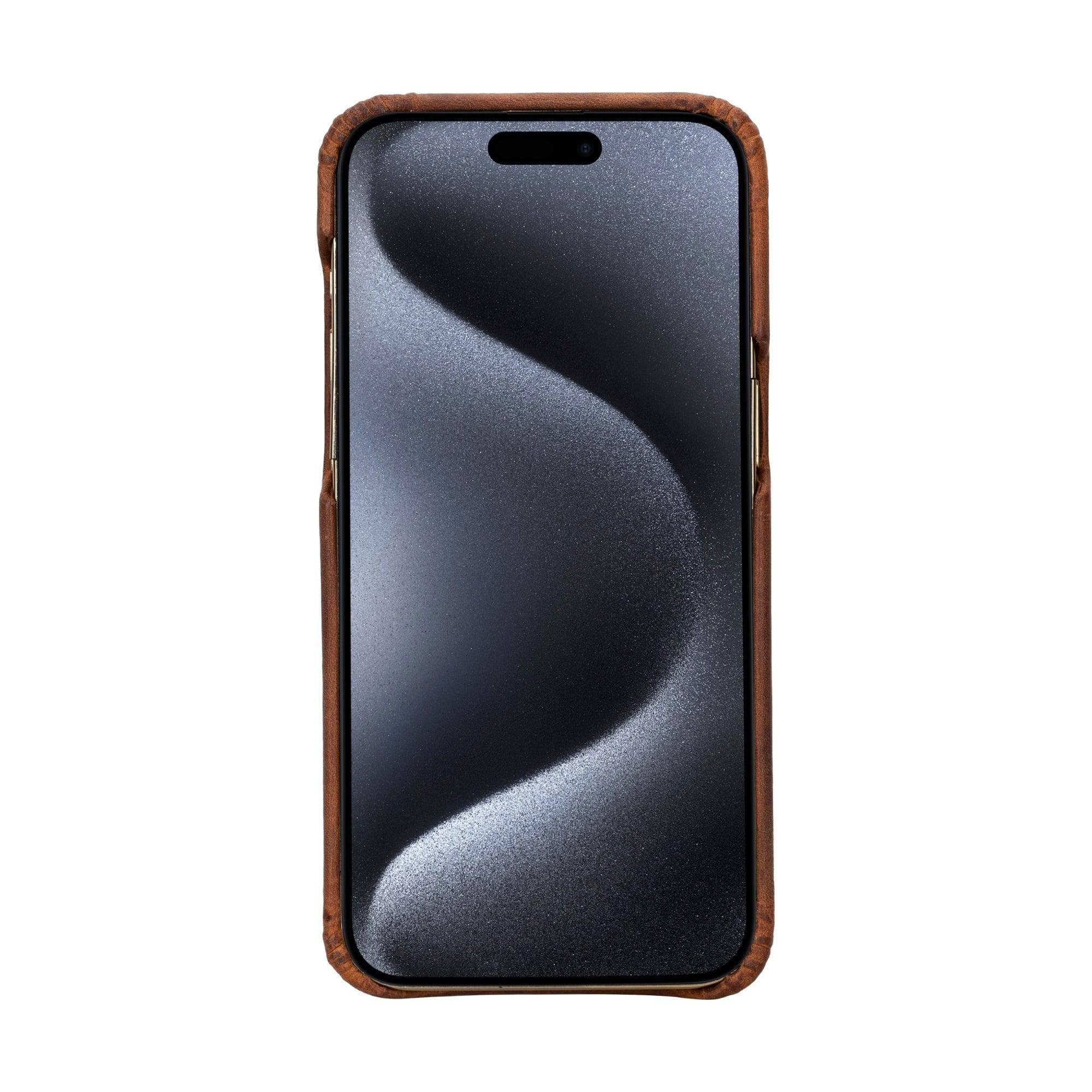 F360 iPhone 15 Series Full Genuine Leather Snap On Back Cover