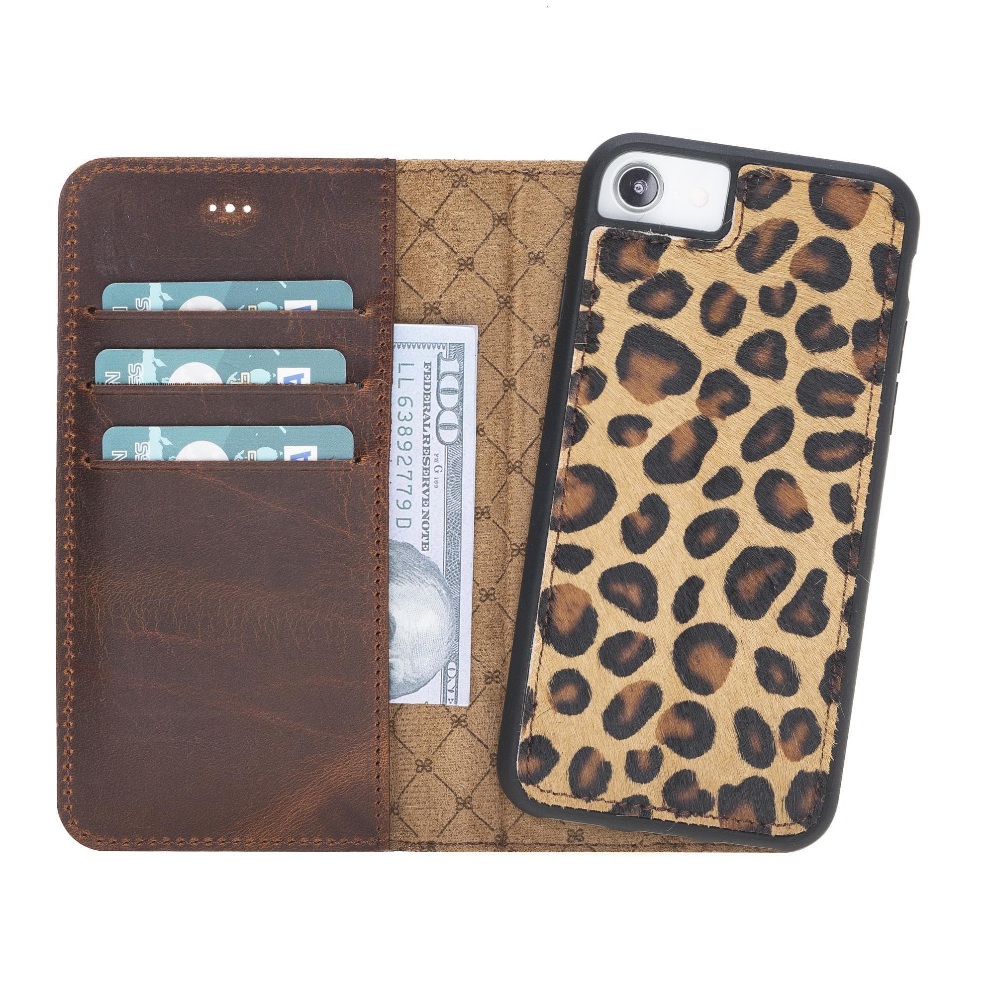 Magic iPhone SE / 8 / 7 Detachable Leather Wallet Case