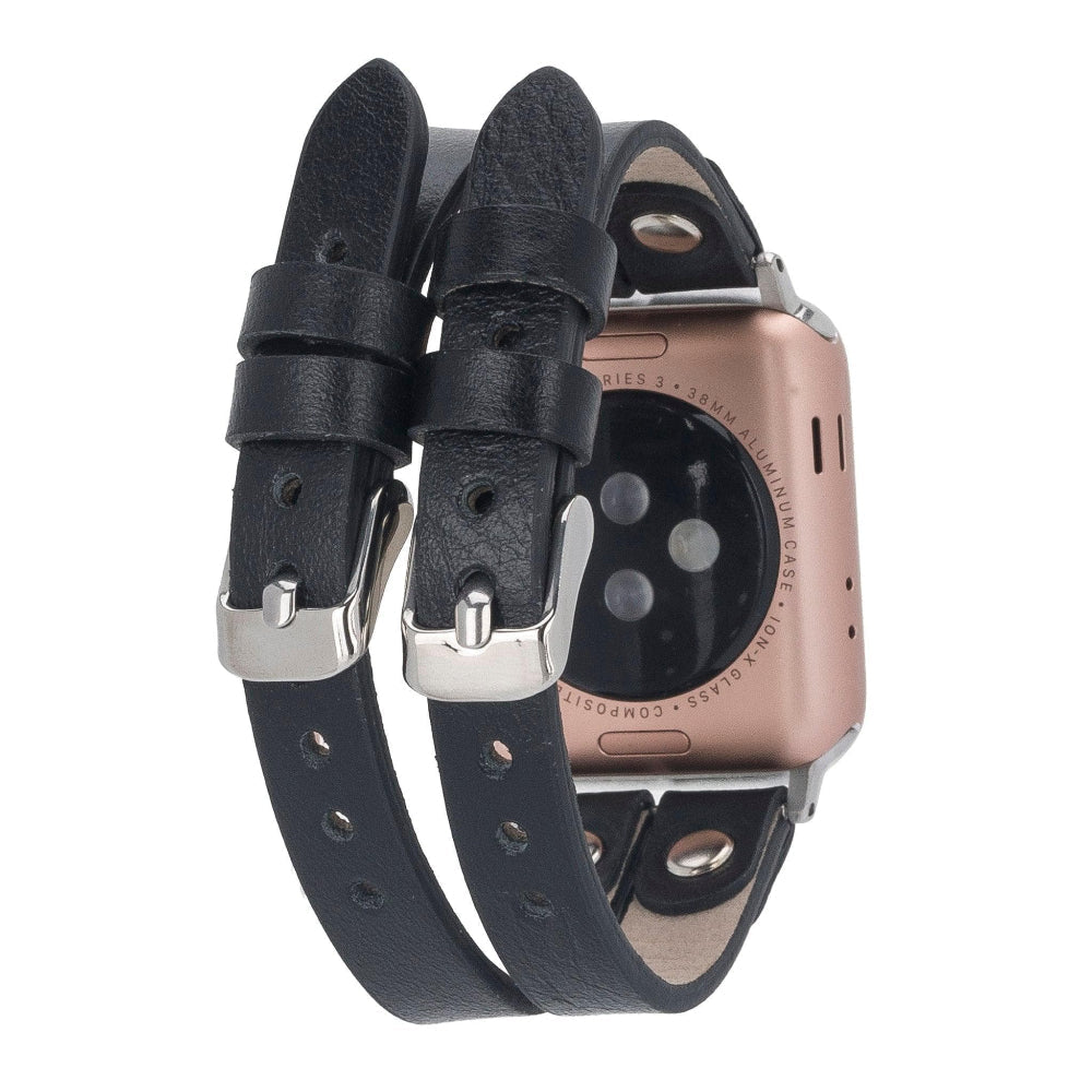 Bracelet double en cuir Durham Ely pour Apple Watch