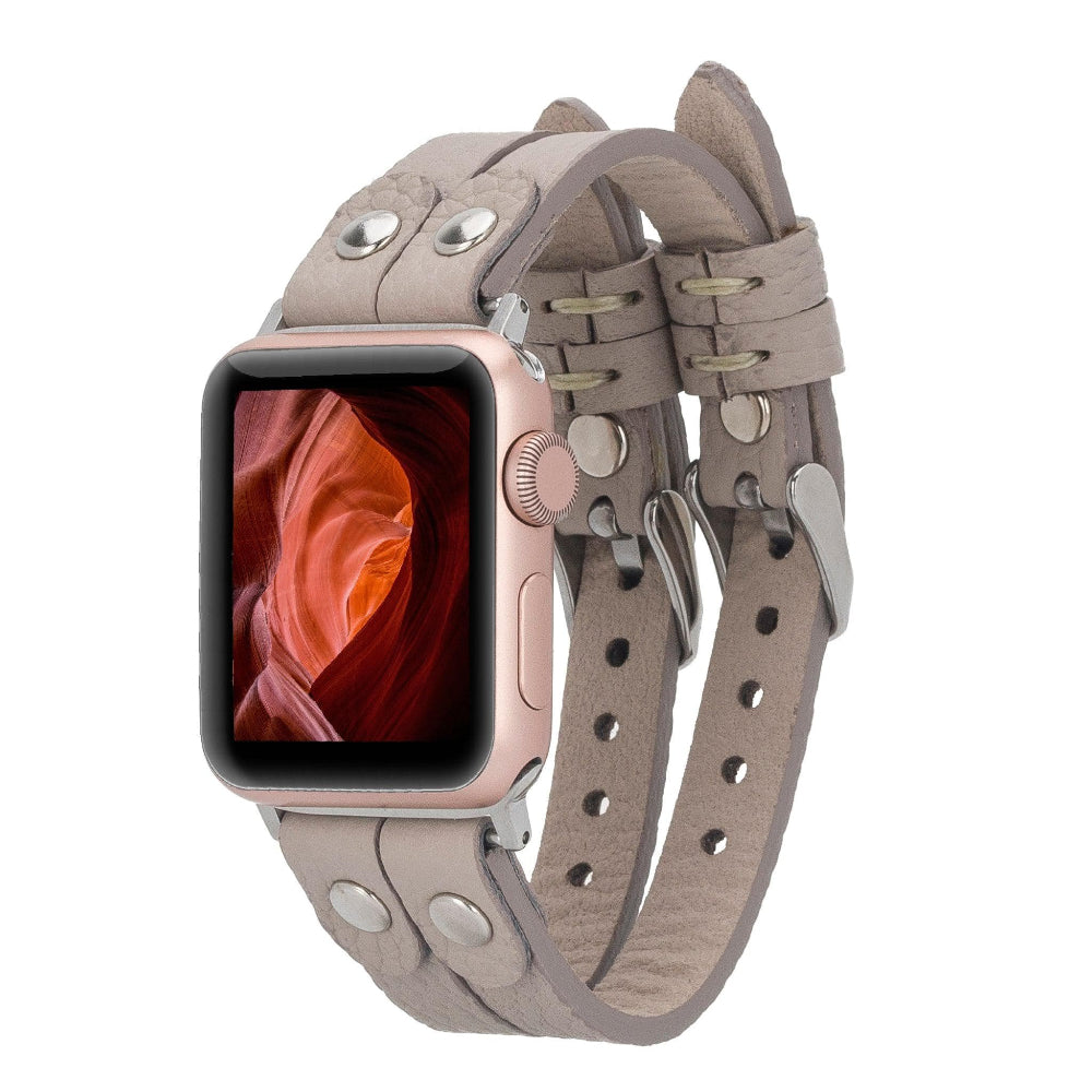 Bracelet double en cuir Durham Ely pour Apple Watch
