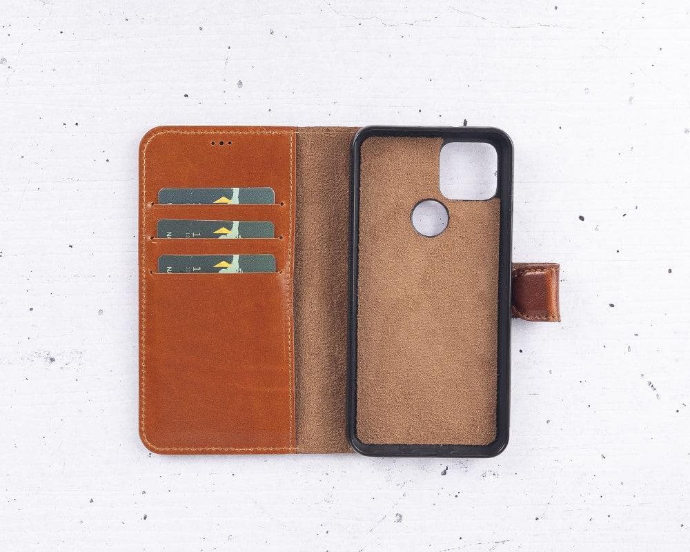 Magic Series Detachable Genuine Leather Wallet Case for Google Pixel 5