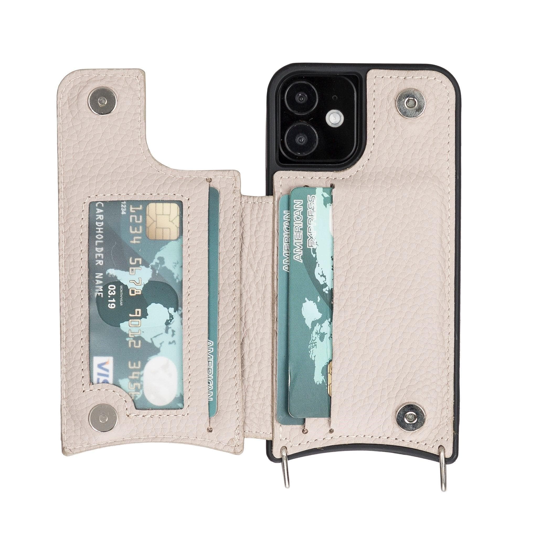 Saff iPhone 12 Pro Max Leather Case with Shoulder Strap
