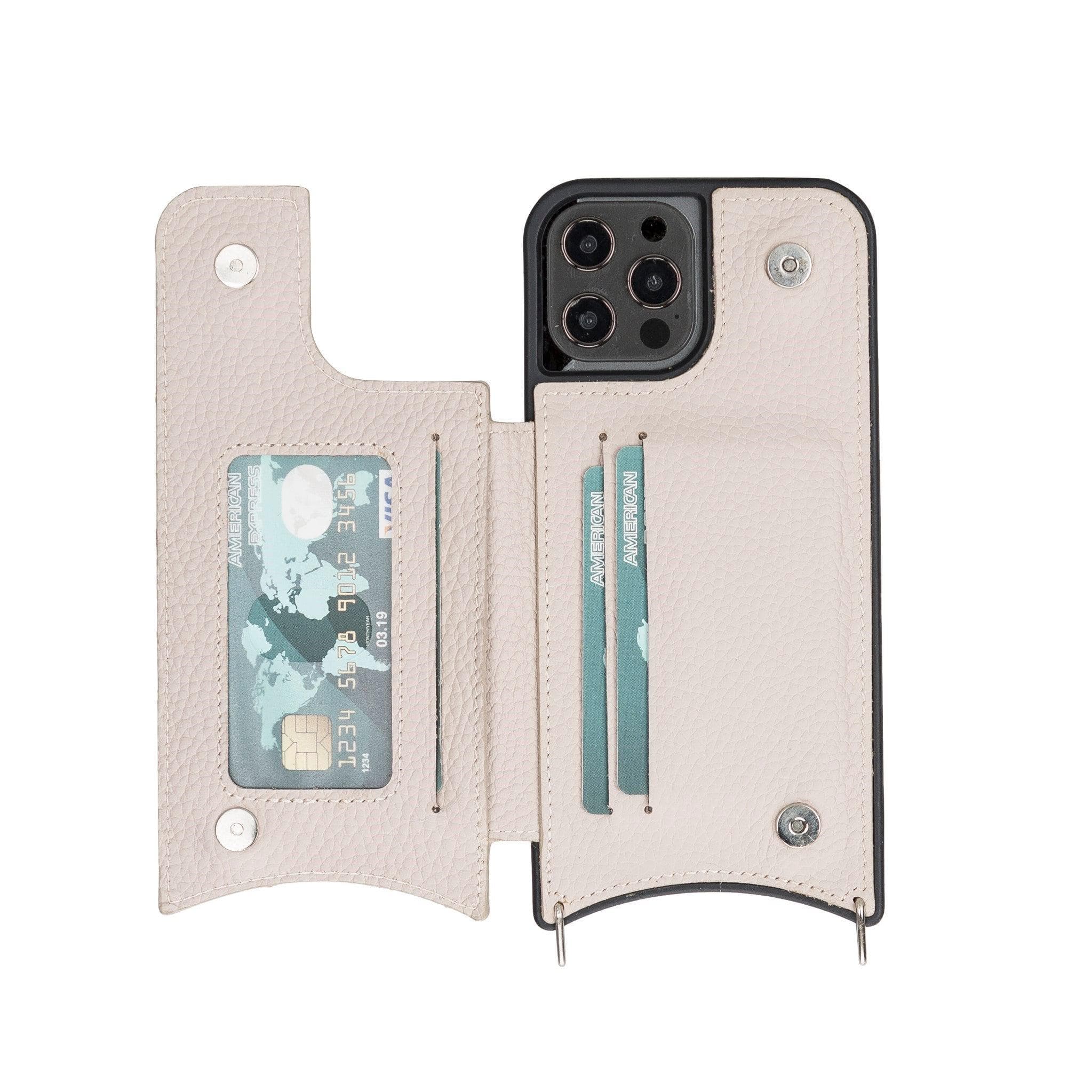 Saff iPhone 12 Pro Max Leather Case with Shoulder Strap