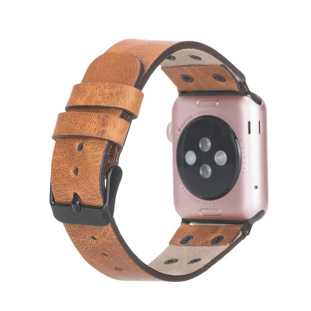 Leather Apple Watch Bands / Cross Style with Black Trok