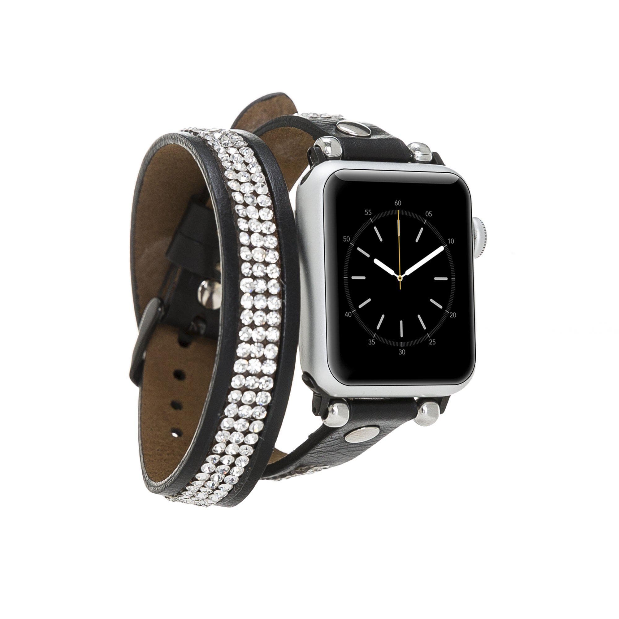 Leather Apple Watch Bands - Crystal Ferro Double Tour Style