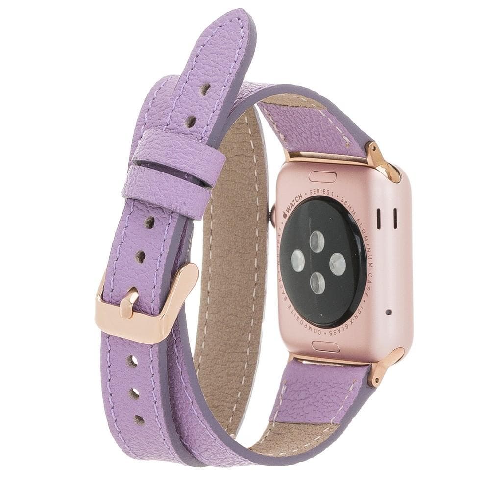 Bracelet en cuir Quantum Slim Double Tour pour Apple Watch