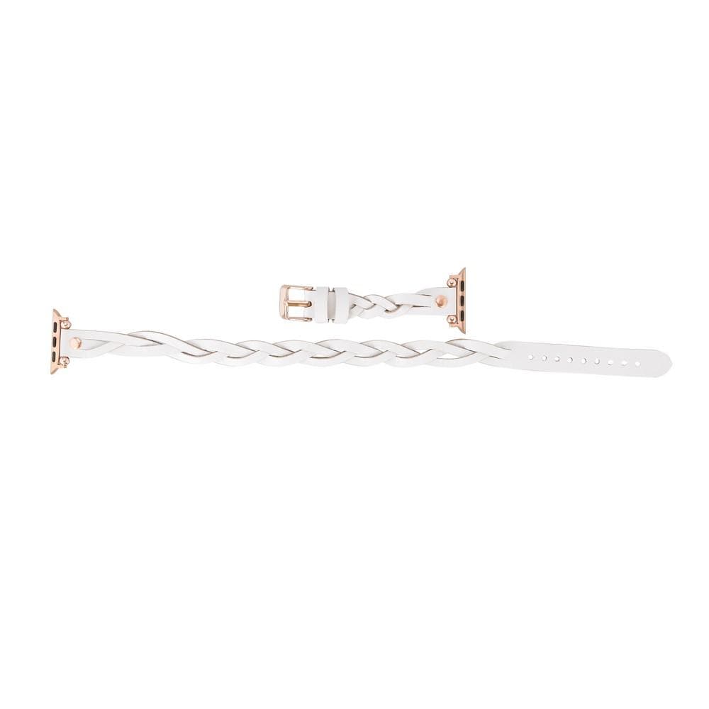 Bracelet double tour en cuir Peggy Ferro pour Apple Watch avec motif Trok or rose