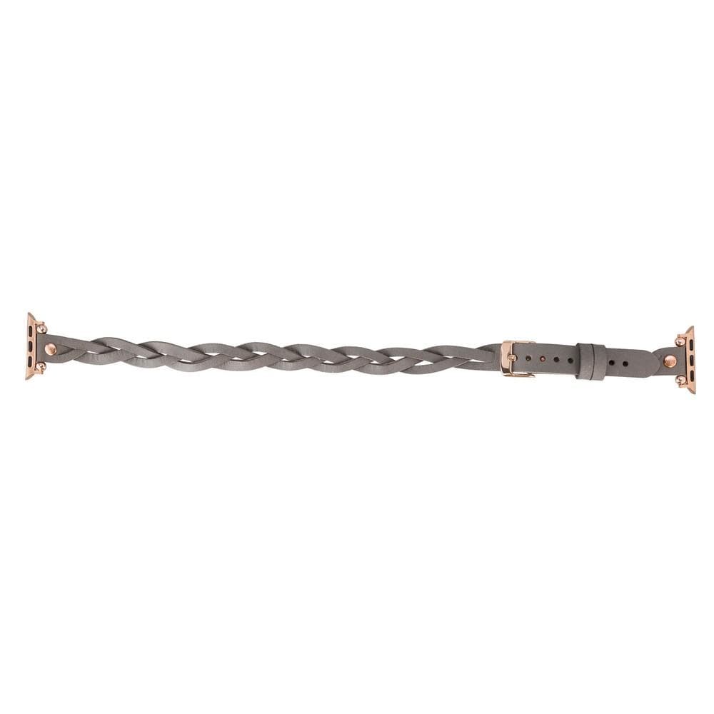 Bracelet double tour en cuir Peggy Ferro pour Apple Watch avec motif Trok or rose