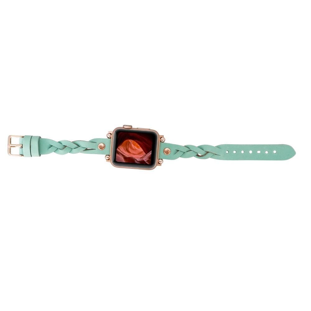 Wanda geflochtenes Lederarmband für die Apple Watch mit Roségold-Trok