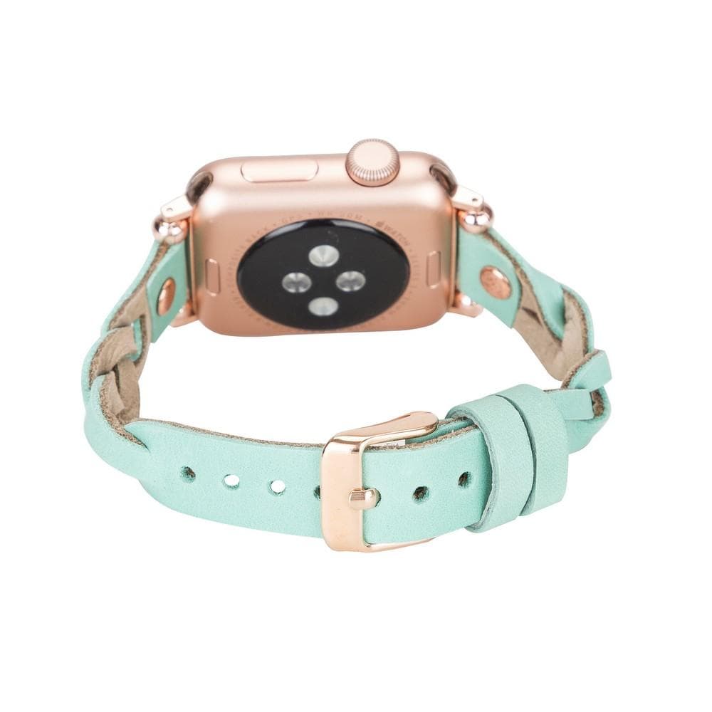 Wanda geflochtenes Lederarmband für die Apple Watch mit Roségold-Trok