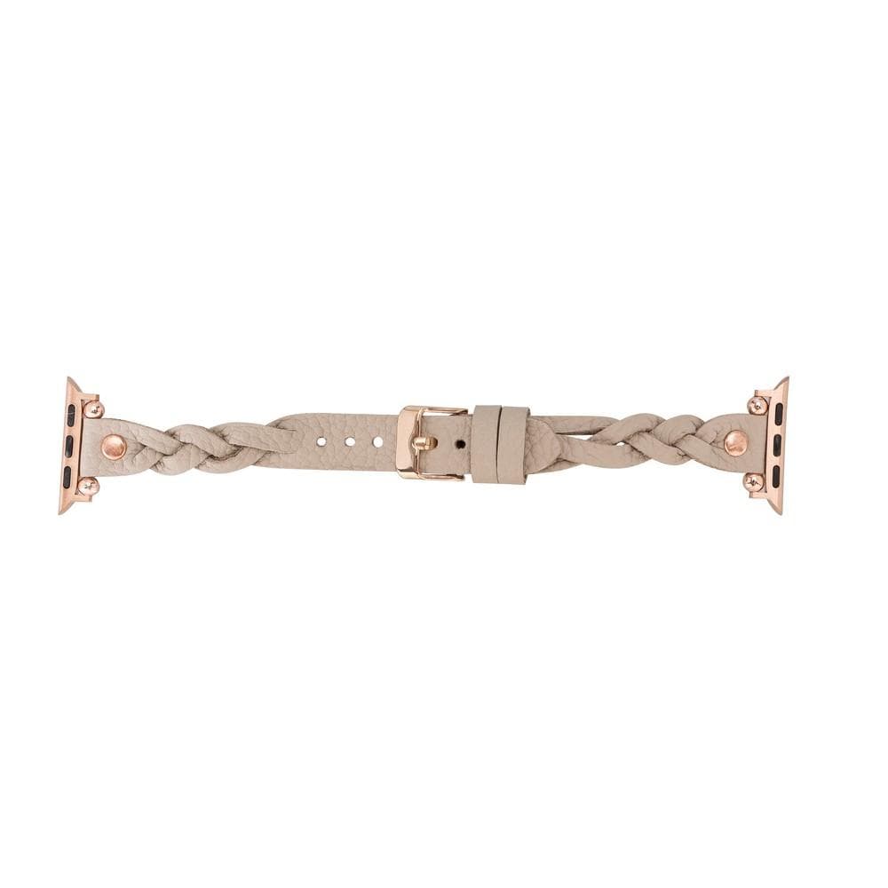 Wanda geflochtenes Lederarmband für die Apple Watch mit Roségold-Trok