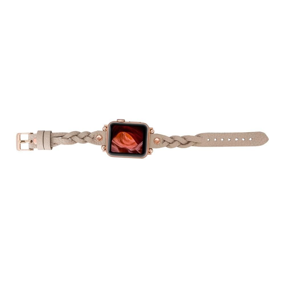 Wanda geflochtenes Lederarmband für die Apple Watch mit Roségold-Trok