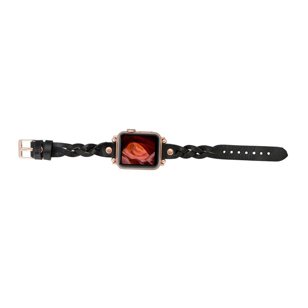 Wanda geflochtenes Lederarmband für die Apple Watch mit Roségold-Trok