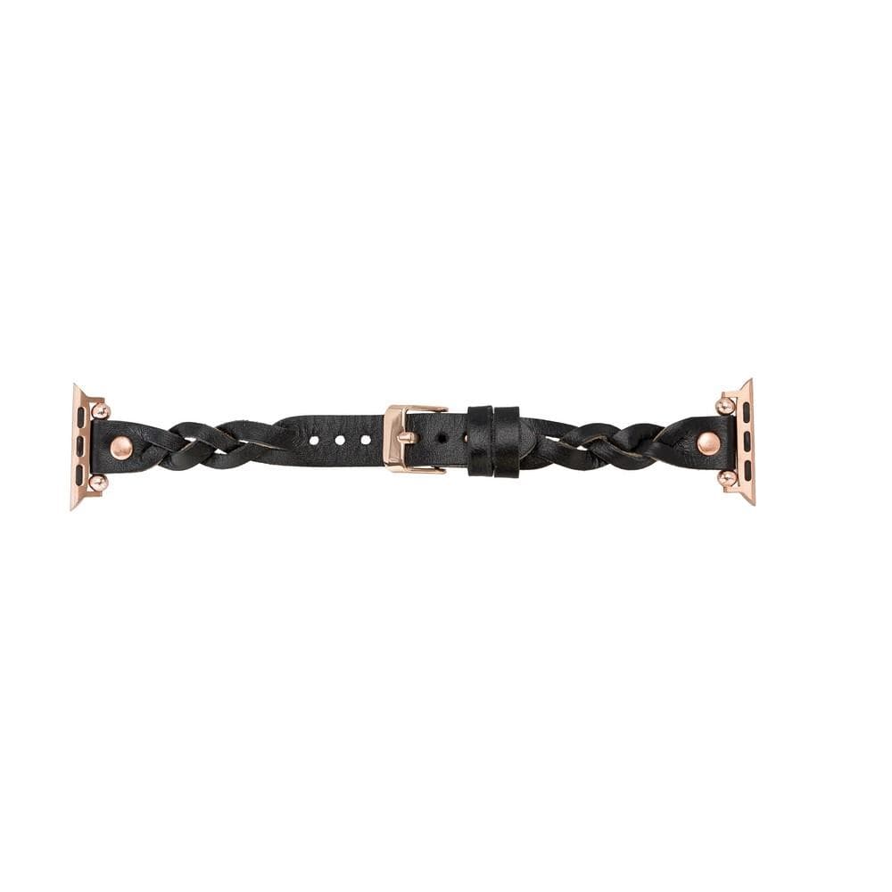 Wanda geflochtenes Lederarmband für die Apple Watch mit Roségold-Trok