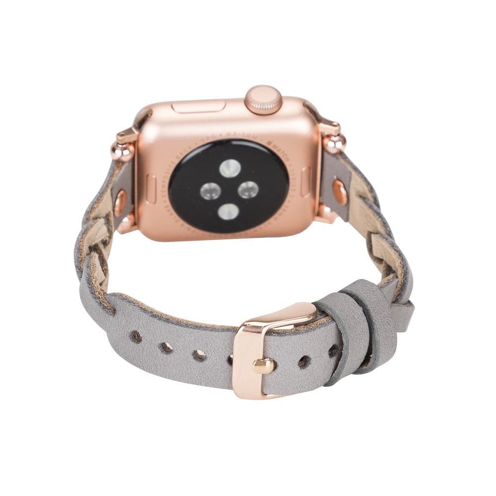 Wanda geflochtenes Lederarmband für die Apple Watch mit Roségold-Trok