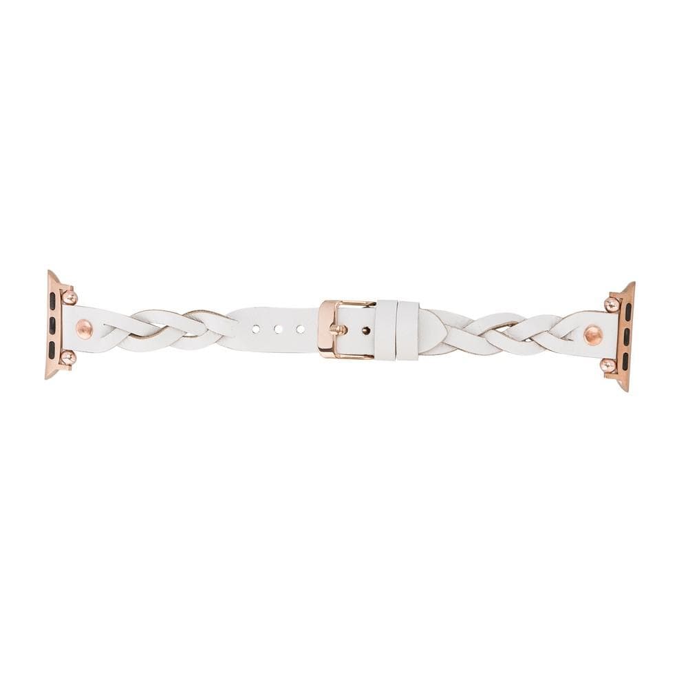 Wanda geflochtenes Lederarmband für die Apple Watch mit Roségold-Trok