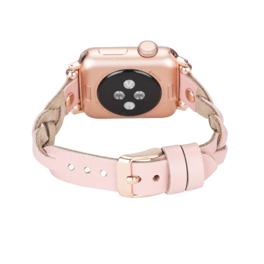 Wanda geflochtenes Lederarmband für die Apple Watch mit Roségold-Trok