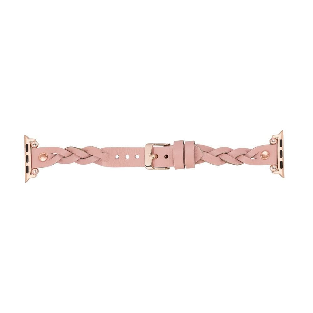 Wanda geflochtenes Lederarmband für die Apple Watch mit Roségold-Trok