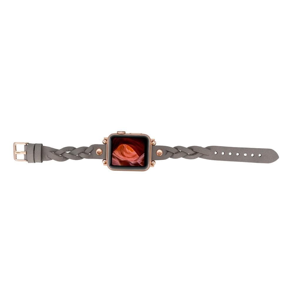 Wanda geflochtenes Lederarmband für die Apple Watch mit Roségold-Trok