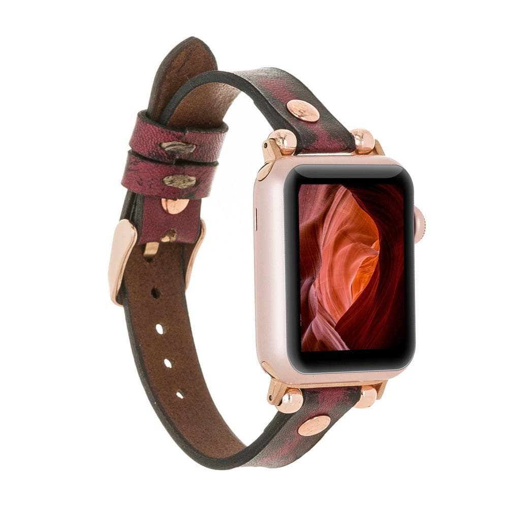 Leather Apple Watch Bands - Ferro Rose Gold Trok Style