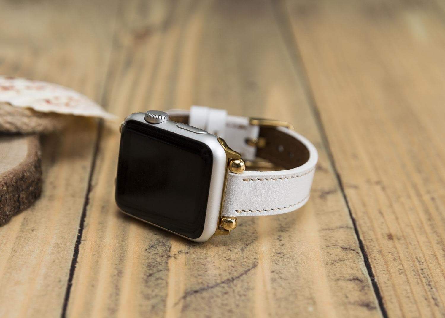 Seamy Apple Watch-Armband aus echtem Leder