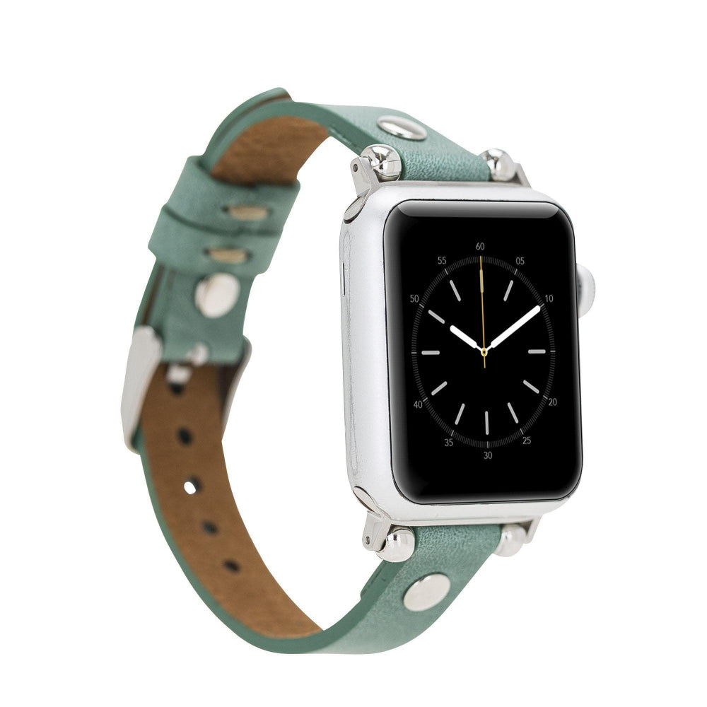 ferro-genuine-leather-apple-watch-band-silver-buckle-front-view