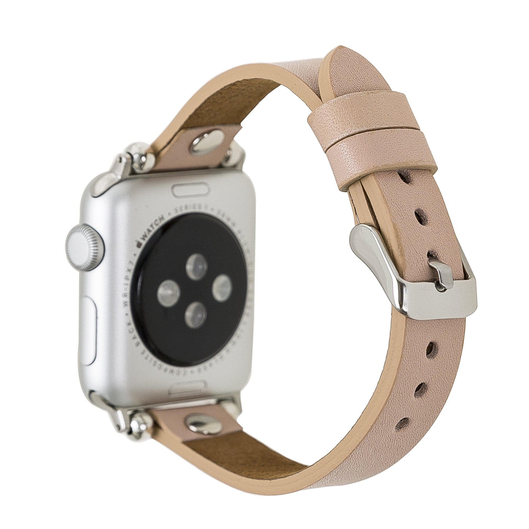 Leather Apple Watch Bands - Ferro Silver Trok Style