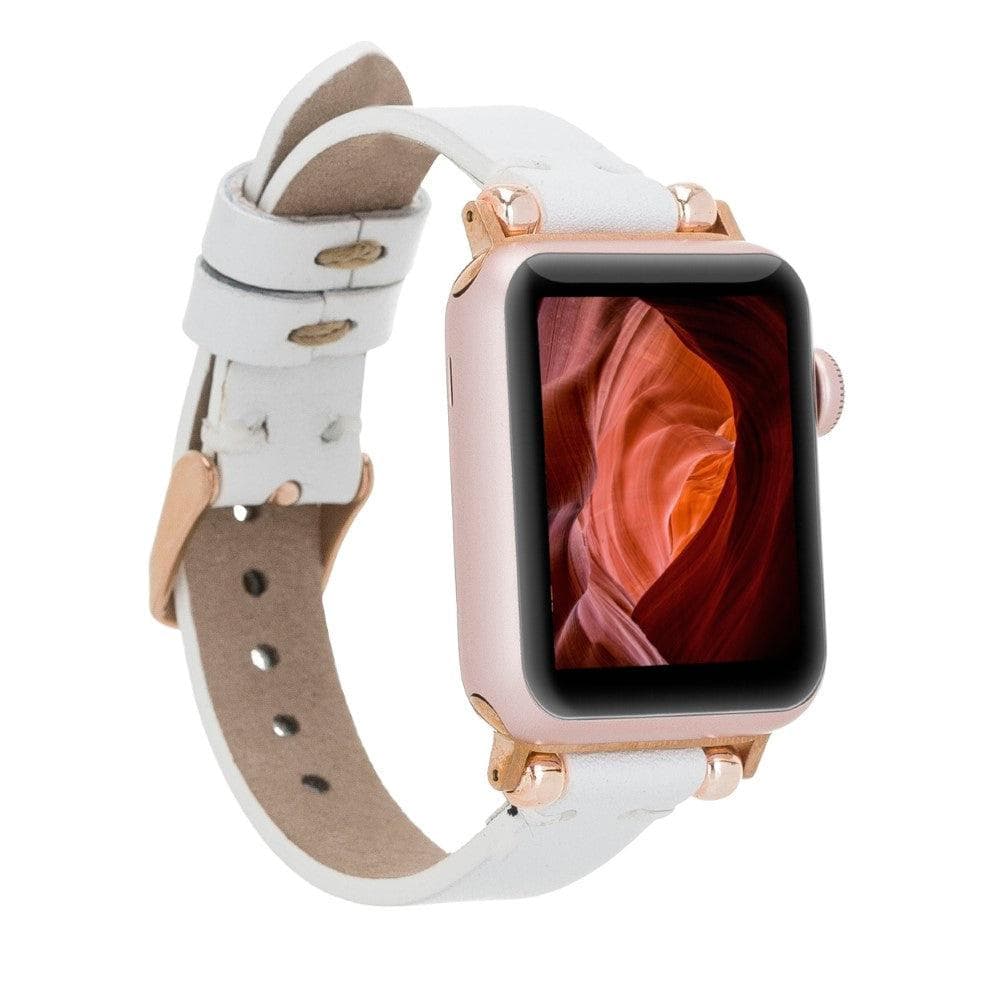 Ferro Fitbit Genuine Leather Watch Band with Rose Gold Trok