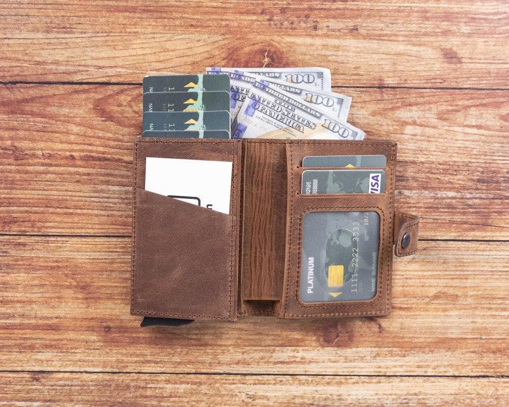 Porte-cartes mécanique en cuir Palermo