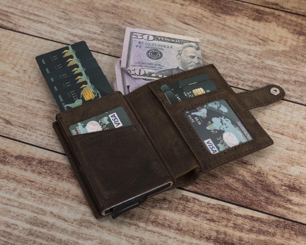 Porte-cartes mécanique en cuir Palermo