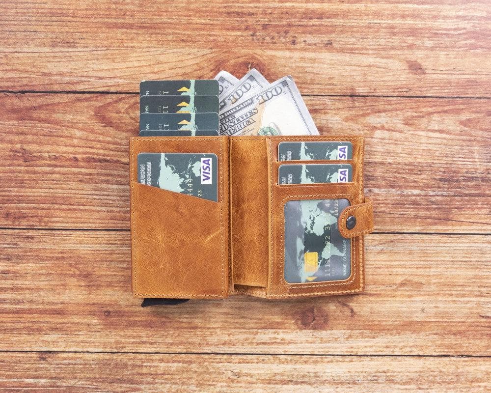 Porte-cartes mécanique en cuir Palermo