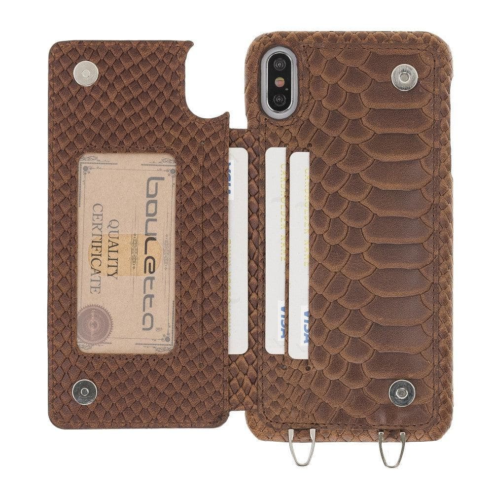 Saff iPhone X Series Genuine Leather Case with Crossbody Strap