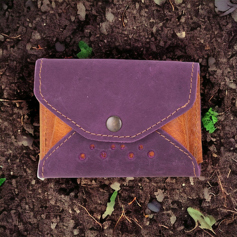 Porte-cartes en cuir véritable Tesero