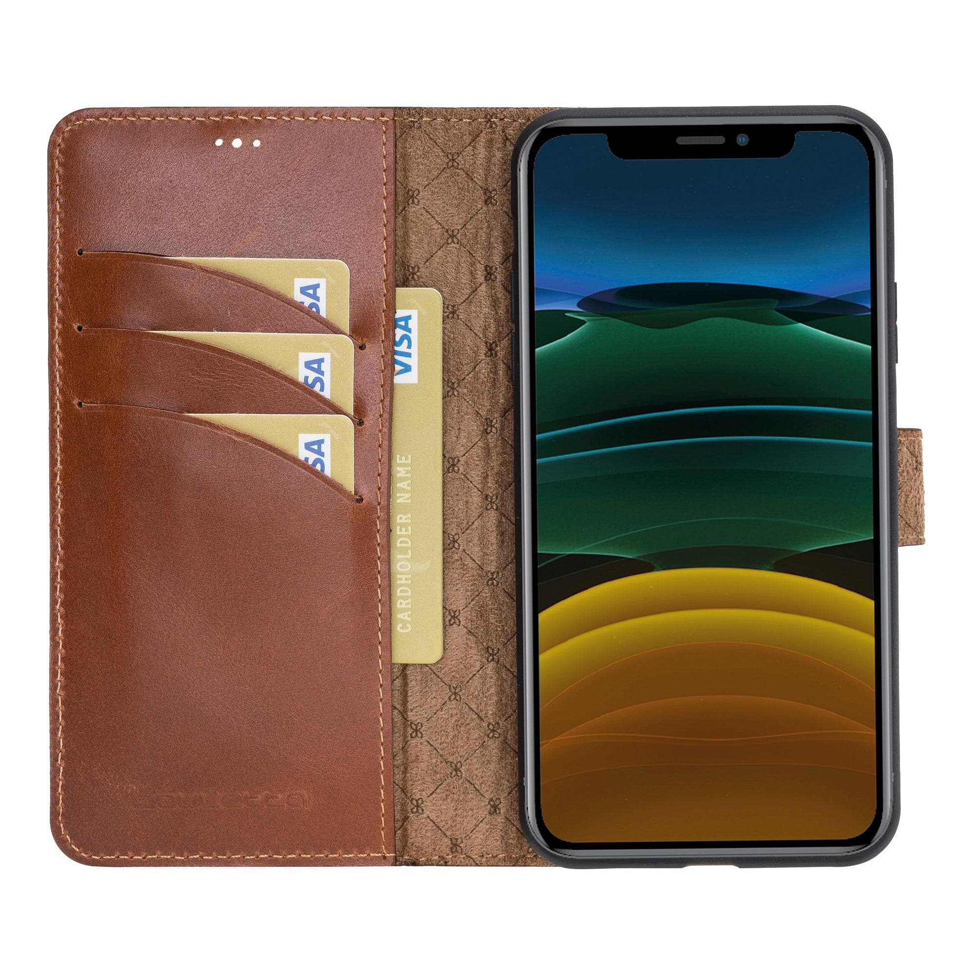 Magic iPhone 11 Series Detachable Genuine Leather Wallet Case - MW