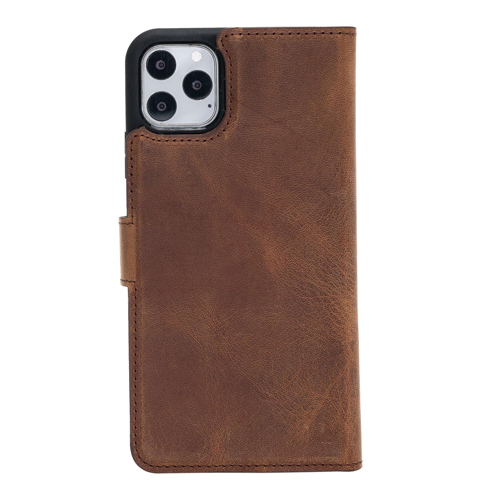 Magic iPhone 11 Series Detachable Genuine Leather Wallet Case - MW